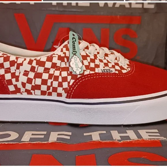 VANS Comfycush Era Men's 7.5/Women's 9 Tear Check Red/White VN0A3WM9V9Z